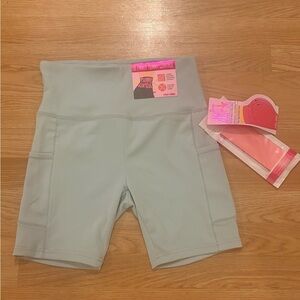 SHOSHO Medium Biker Shorts High Waisted Tummy Control Workout Resistances Band